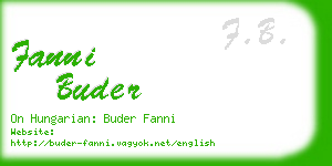 fanni buder business card